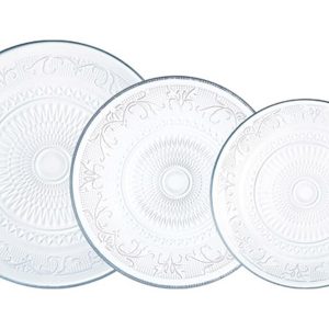 VAJILLA 18 PZAS CRISTAL GRABAD