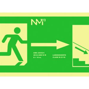 SEÑAL 320X160MM PVC LUMI EVACU