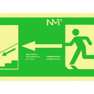 SEÑAL 320X160MM PVC LUMI EVACU