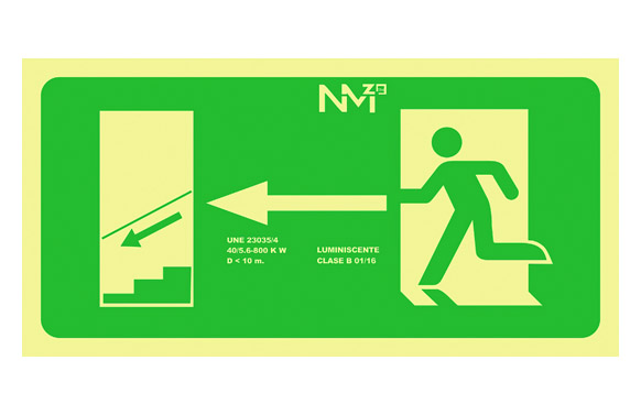 SEÑAL 320X160MM PVC LUMI EVACU