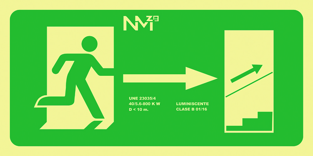 SEÑAL 320X160MM PVC LUMI EVACU