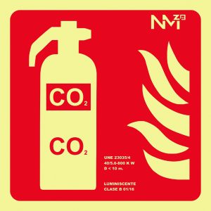 SEÑAL 210X210MM PVC LUMI EXTIN