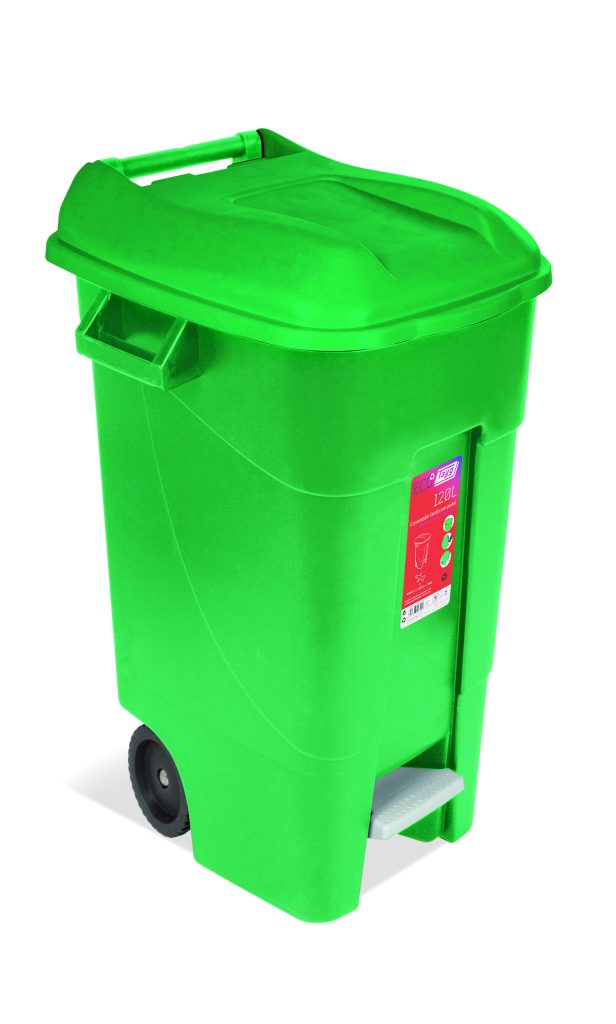 CONTENEDOR JARDIN 120LT C/RUED