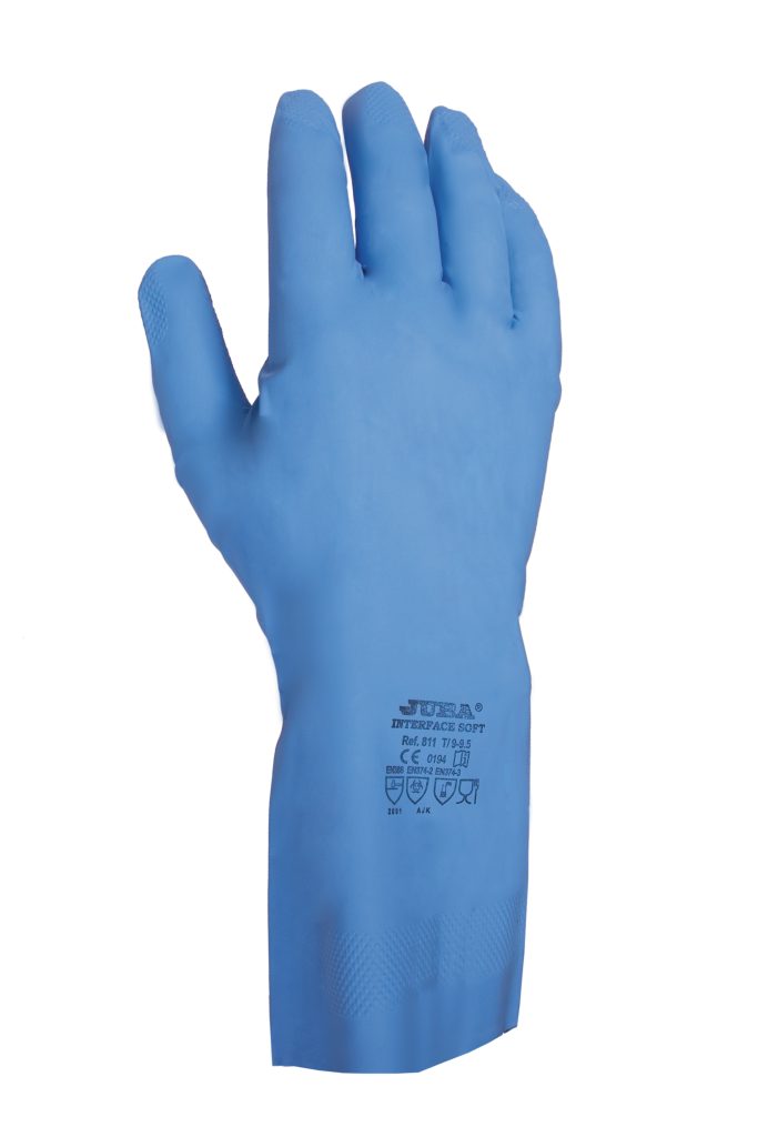 GUANTE NITRILO AZUL SATINADO T