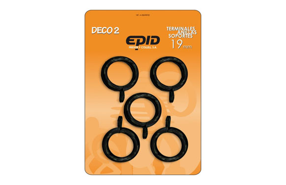 ANILLA CORTINA 19MM METAL NEGR