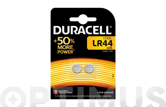 PILA BOTON LR44 2 PZ DURACELL