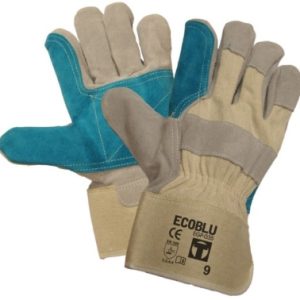 GUANTE PIEL ECO BLU GR/AZ L09