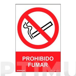 SEÑAL PVC PROHIBIDO FUMAR 300X