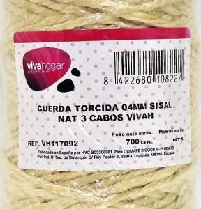 CUERDA TORCIDA 04MM NAT 700 GR