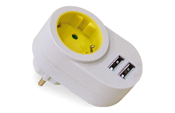 ADAPTADOR 16A-250V 1T+2USB