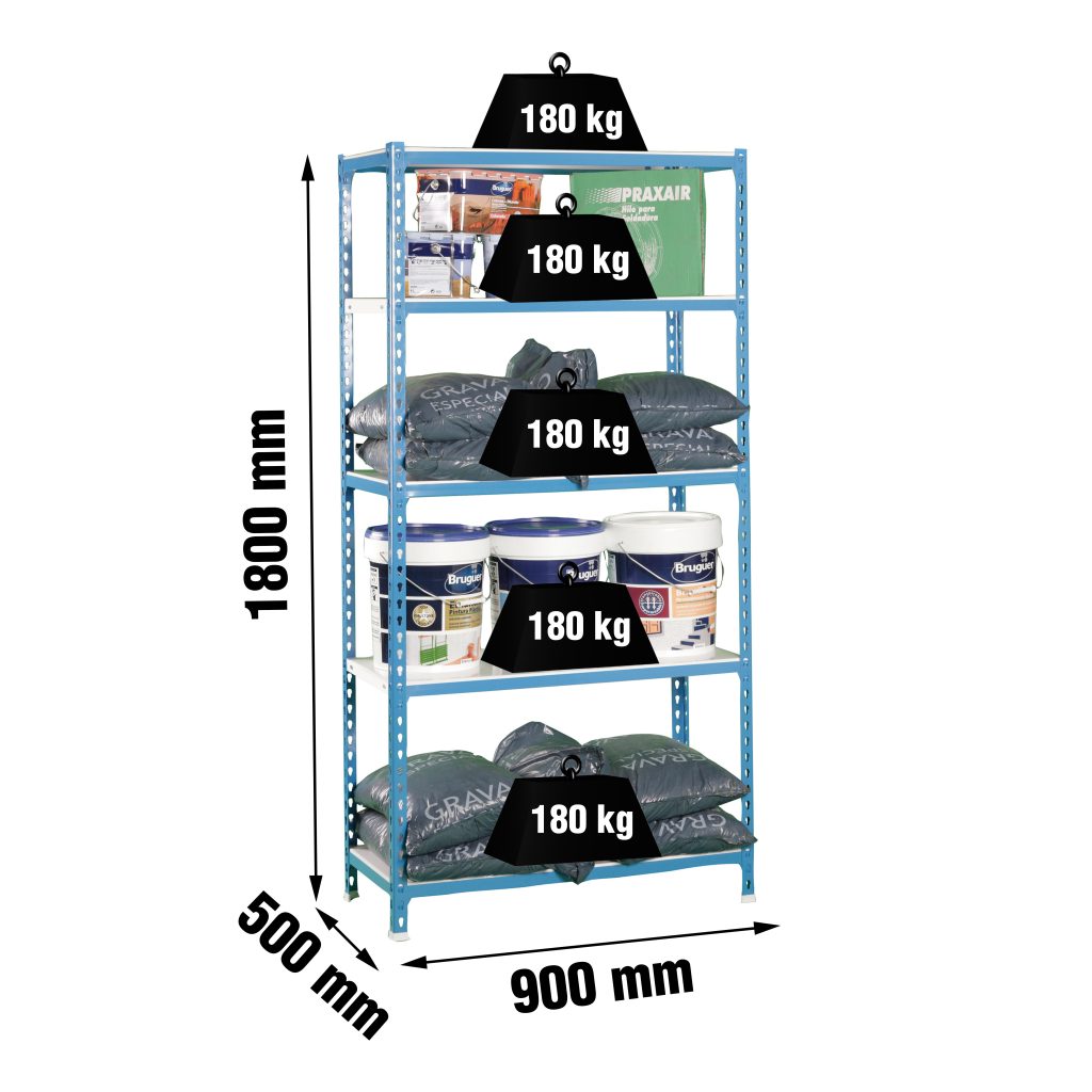 ESTANTERIA 5B S/T 1800X900X500