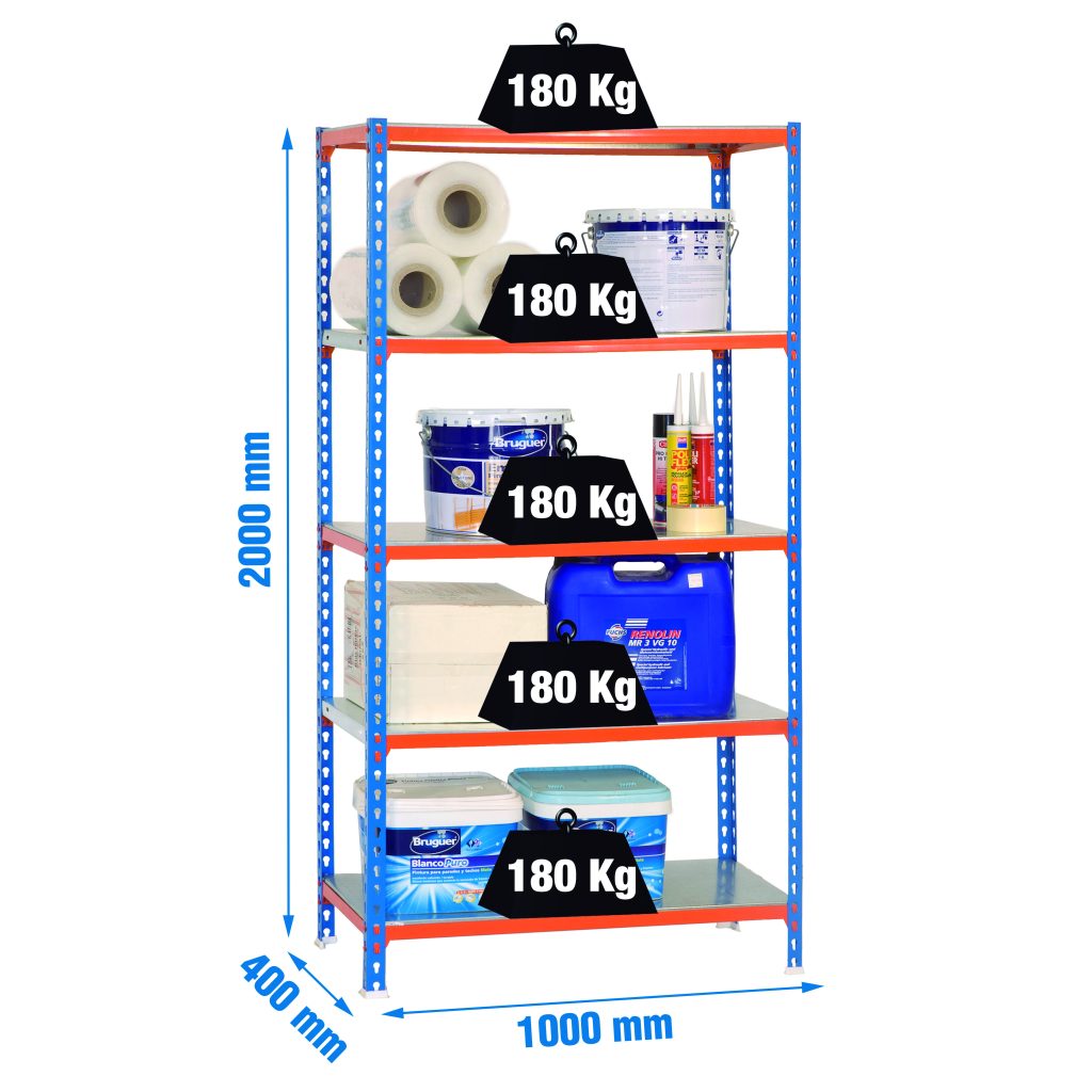 ESTANTERIA 5B S/T 2000X1000X40