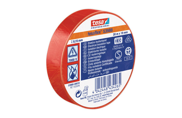 CINTA 20MT X 19MM ROJO TESATAP