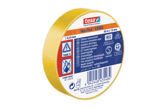 CINTA 20MT X 19MM AMARILLA TES