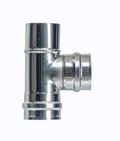 TE ESTUFA PELLET 90º Ø80MM INO