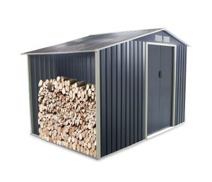 CASETA CON LEÑERO DOBLE PUERTA