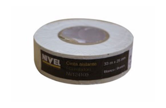 CINTA 33MT X 25MM BLANCO NIVEL