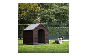 CASETA PERRO DE RESINA MARRON