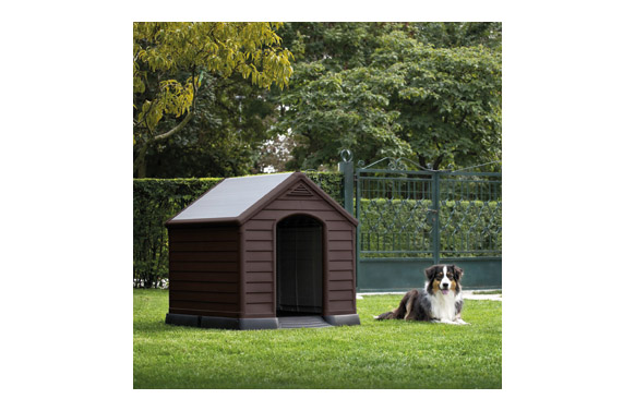 CASETA PERRO DE RESINA MARRON