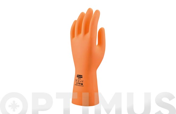 GUANTE LATEX NARANJA FLOCADO T