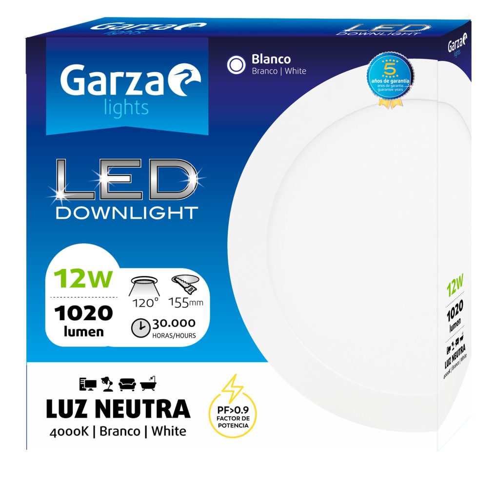 FOCO DOWNLIGHT LED 12W 1020LM