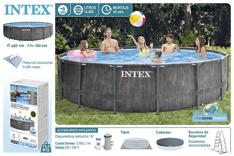 PISCINA PVC 457X122CM GREYWOOD