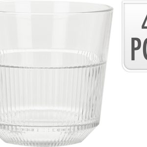 VASO 270 ML ROCAS 4 PZ
