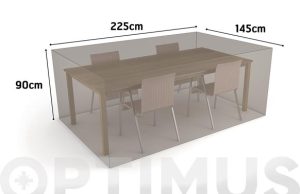 FUNDA MESA RECT + 4 SILLAS 225