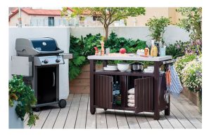 MESA BARBACOA RESINA MARRON EX