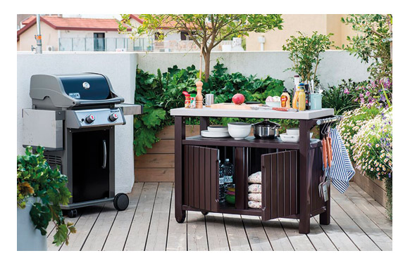 MESA BARBACOA RESINA MARRON EX