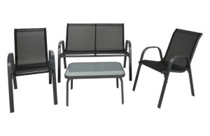 CONJUNTO CAFE ACERO TEXTILENE