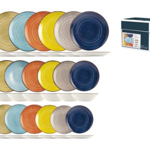 VAJILLA 18 PZAS STONEWARE SURT