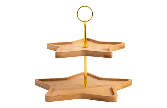 BANDEJA 2 ALTURAS BAMBU