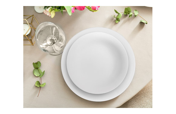 PLATO PORCELANA GRABADO BLANCO