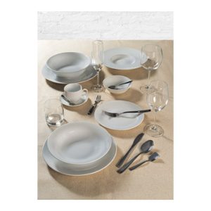 PLATO PORCELANA GRABADO BLANCO