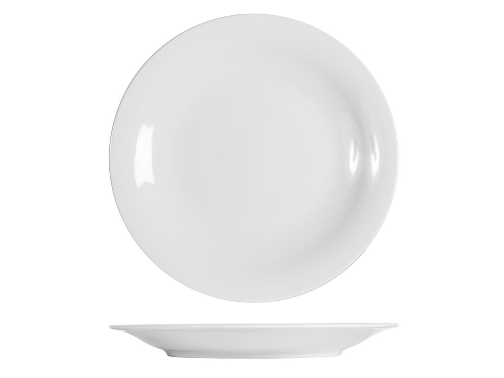 PLATO PORCELANA GRABADO BLANCO