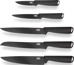 CUCHILLOS COCINA SET 5 UDS NEG