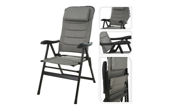 SILLA CAMPING PLEG. GRIS 76X57