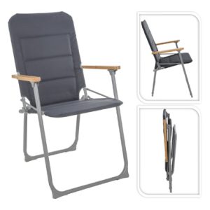 SILLA CAMPING PLEG. GRIS 62X55