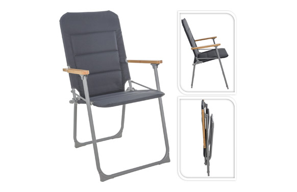 SILLA CAMPING PLEG. GRIS 62X55
