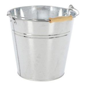 CUBO GALVANIZADO ASA MADERA 10