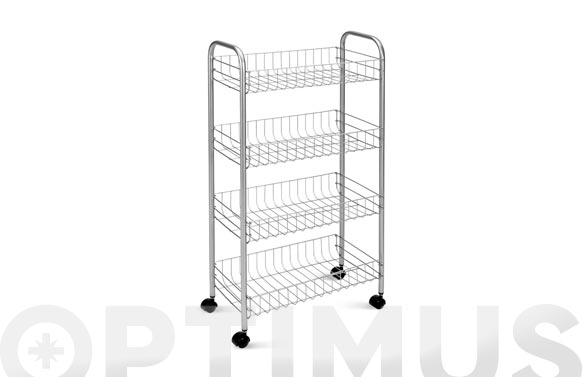 CARRO MULTIUSO 4 CESTOS PLATA