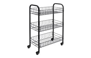 CARRO MULTIUSO 3 CESTOS NEGRO