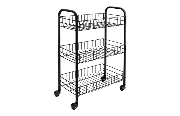 CARRO MULTIUSO 3 CESTOS NEGRO