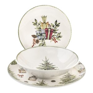 VAJILLA 18 PZ STONEWARE NAVIDA