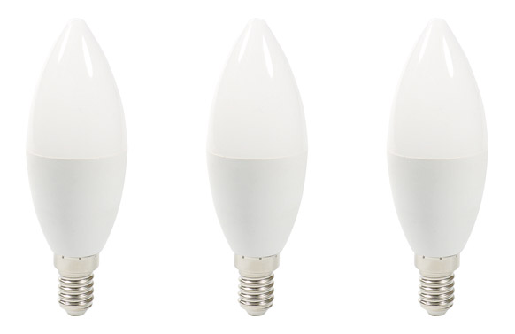 BOMBILLA VELA 3UD E14 7W 6500K