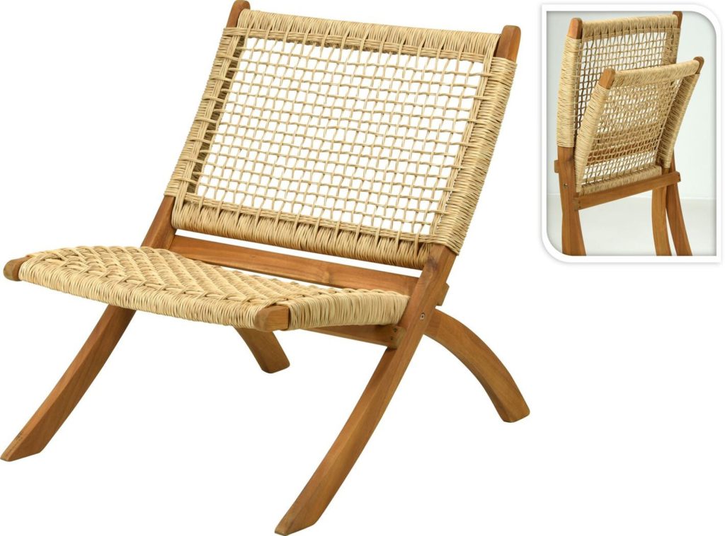 SILLON PLEGABLE MADERA/RATAN