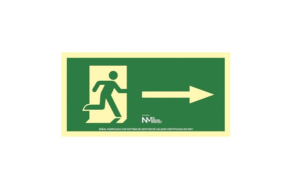 SEÑAL EVACUACIÓN FLECHA DERECH