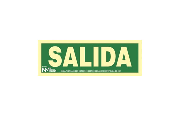 SEÑAL SALIDA PVC 1MM 105X300MM