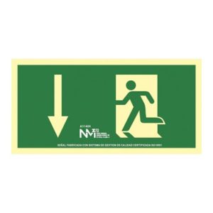 SEÑAL EVACUACION FLECHA ABAJO